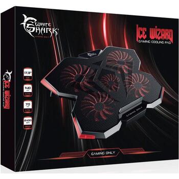 White Shark Dzesētājs GCP-29 ICE-WIZARD, 800g, 42.7cm, 30.5cm, 2.4cm, 5 ventilatori, 2400rpm, 30dB, USB, 2 pozīcijas (ICE-WIZARD)