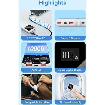 Vention Power Bank FHKW0 10000 мАч, 22.5 Вт, 2xUSB-A, 1xUSB-C, Micro USB, белый (FHKW0)