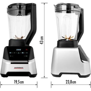 Gastroback Блендер 40987, 2000 W, 2 л, 7 автоматических программ, титановые лезвия, низкий уровень шума (40987)