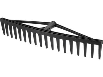 Flo plastmasas grābeklis 35789, 59 cm, 18 zobi, universāls, bez roktura, melns (35789)