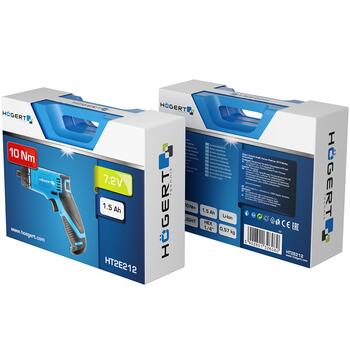Hogert HT2E212 Bezvadu skrūvgriezis, 7.2V, 10Nm, 230rpm, 1.5Ah Li-Ion, 3h, LED, uzlādes indikators, 1/4