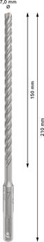 Triecienurbis SDS plus-5X 7x150x210 ,mm 1 gab., Perforatora urbjiem PRO SDS PLUS-5X TRIECIENURBIS PERFORATORIEM, 2608833787, BOSCH (2608833787)