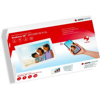Agfa Цифровая фоторамка APF1000WIFIGLWH, 10 дюймов, 1280x800, 32GB встроенная память, Wi-Fi, USB-C, SD слот (APF1000WIFIGLWH)