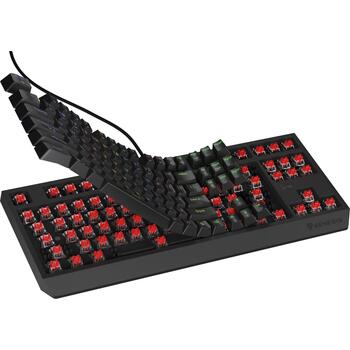 Genesis клавиатура THOR 230 TKL NKG-2077, 87 клавиш, QWERTY US, механическая, линейная, Outemu Red, RGB, USB-A, 1.6 м, черная (NKG-2077)