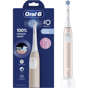Oral-B elektriskā zobu birste iO2 Calm Pink, 1 uzgalis, 3 tīrīšanas režīmi, spiediena sensors, taimeris, Li-Ion akumulators (iO2 Calm Pink)