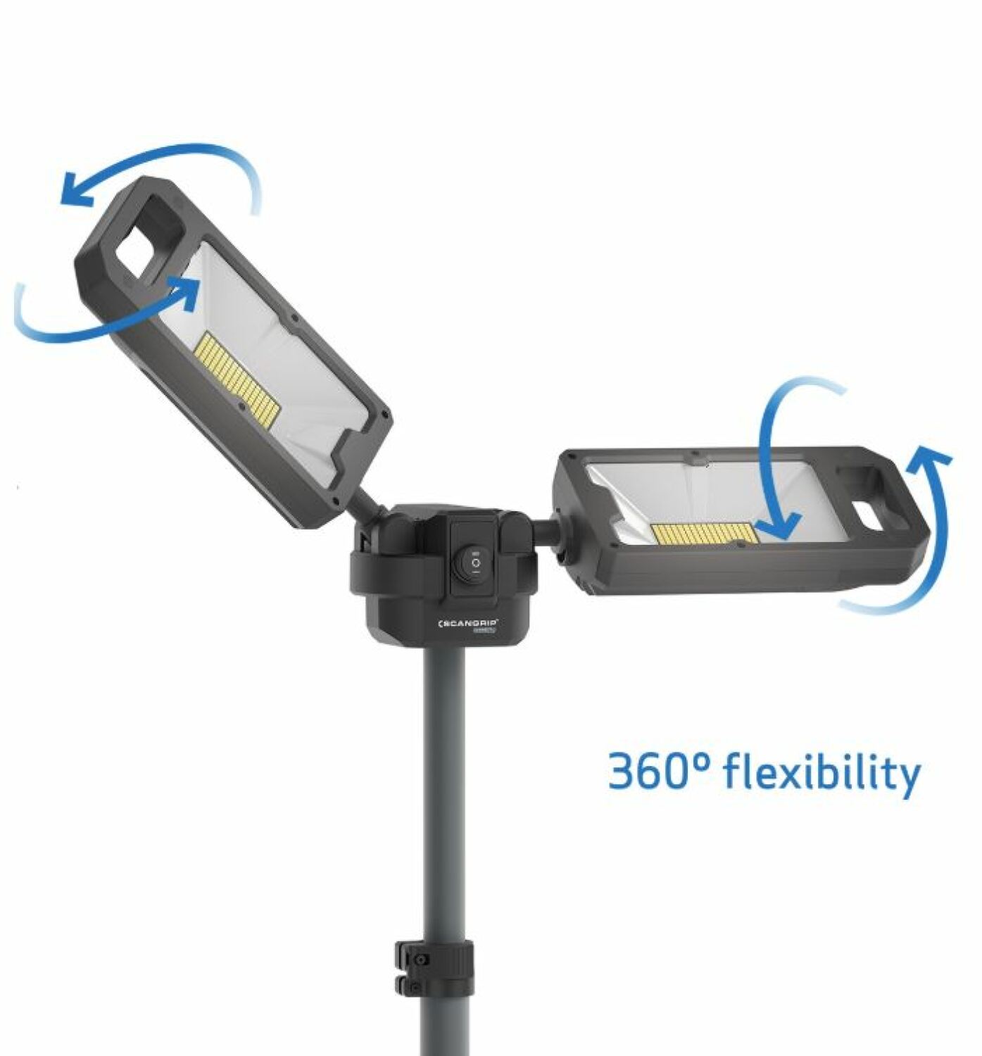 Scangrip Akumulatora lampa TOWER 8 CONNECT 03.6107C, 8000 lm, 5.2 kg, 360° rotējoši prožektori (03.6107C)