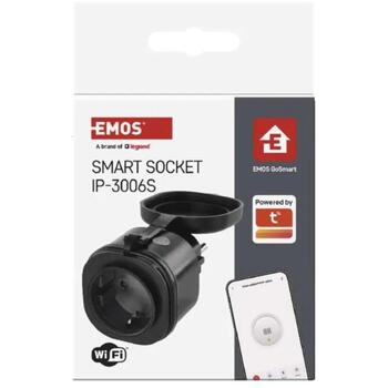 Emos умная розетка P5532, 230 V~/16 A, 3 680 W, 30 программ, IP44, Wi-Fi 802.11 b/g/n, 2,4 GHz (P5532)