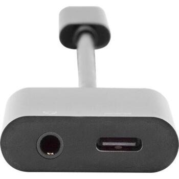 Digitus USB-C adapteris AK-300400-002-S, 20cm, 5A, USB 3.1 Gen 2, 3,5mm stereo, USB-C vīriešu uz USB-C sieviešu, melns (AK-300400-002-S)