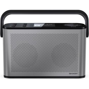 Sharp OSAKA Портативное цифровое радио DR-P540(GY), 5V, 120 предустановленных станций, Bluetooth, аккумулятор, стереозвук (DR-P540(GY))
