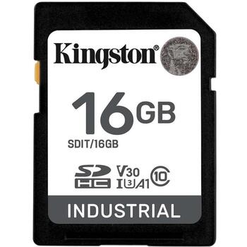 Kingston Карта памяти SDIT/16GB, 16 ГБ, TLC NAND Flash, A1, V30, UHS-I U3, 100 МБ/с, 80 МБ/с, черная (SDIT/16GB)