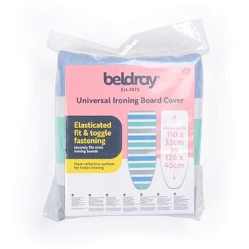 Beldray Чехол для гладильной доски LA033491FEU7, 110 x 33 см до 126 x 45 см, 100% хлопок, серый (LA033491FEU7)