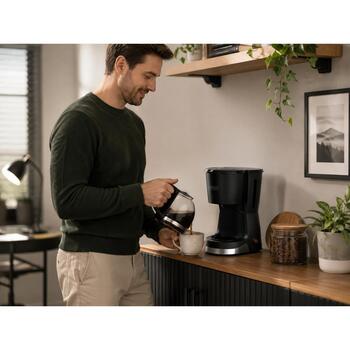 Brock CM 1501 SS кофеварка, 1,5 л, 1080 Вт, черный, антикапельный клапан, съемный фильтр, автоотключение (CM 1501 SS)