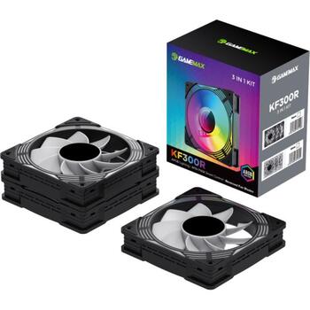 Gamemax Korpusa ventilators KF300R BK, 120mm, 31.21 dBA, 800-1600 rpm, PWM atbalsts, ARGB ventilators (KF300R BK)
