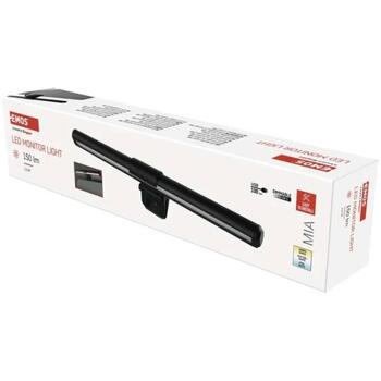 Emos LED освещение монитора MIA Z7625, 5,6 Вт, 5 В, 150 лм, 30 000 часов, черный, алюминий, IP20, SMD, 1 м (Z7625)