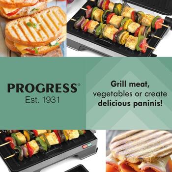 Progress Veselīga grila EK5854PVDE, 850W, 2 grilēšanas pozīcijas, nepiedegoša virsma, noņemama tauku paplāte, nesakarstoši rokturi (EK5854PVDE)