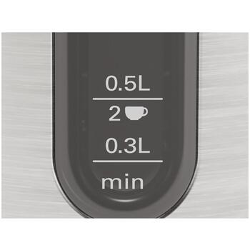 Bosch Чайник TWK4P440, 2400 Вт, 1.7 Л, Нержавеющая сталь, 360° поворотная база, Черный/Нержавеющая сталь (TWK4P440)