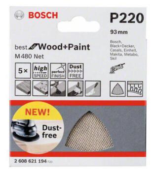 Сита абразивный, M 480, 93X93мм, G220, 2608621194, BOSCH (2608621194)