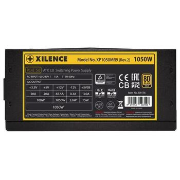 Xilence Datora barošanas bloks XP1050MR9.2 XN176, 1050W, 100-240V, 50/60Hz, 80 PLUS Gold, pilnībā modulārs, 12 SATA (XN176)