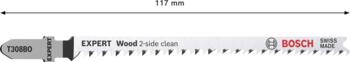 5 figūrzāģa asmeņi T308BO Wood 2-side clean, Figūrzāģiem EXPERT WOOD 2-SIDE CLEAN T308BO FIGŪRZĀĢA ASMENS, 2608900555, BOSCH (2608900555)