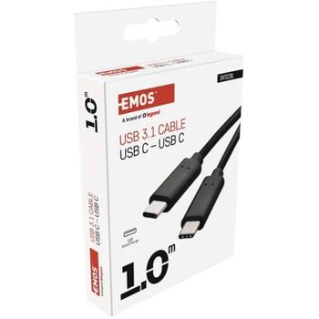 Emos Uzlādes un datu kabelis SM7022BL, 1m, melns, 3.1, 60W, 3A, 10Gbit/s, C-C, PVH, 1 gab. mazā kastītē (SM7022BL)