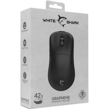 White Shark Pele GRAPHENE-B GM-5014, 6200 DPI, 6 pogas, 1.5 m USB, 30 G, HUANO slēdži (GRAPHENE-B)
