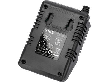 Yato akumulatora lādētājs YT-828498, 18V, 2.2A, Li-Ion, 200-240V, 50/60Hz, uzlādes indikators, IPX0, II klase (YT-828498)