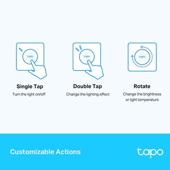 TP-Link Tapo S200D умный диммер-выключатель TAPOS200D батарейный CR2032 Белый (TAPOS200D)