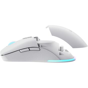Lenovo bezvadu spēļu pele Legion M220 GY51V60437, 5000 dpi, 2.4 GHz, Bluetooth, USB-C, 7 pogas, RGB apgaismojums, optiskā, balta (GY51V60437)