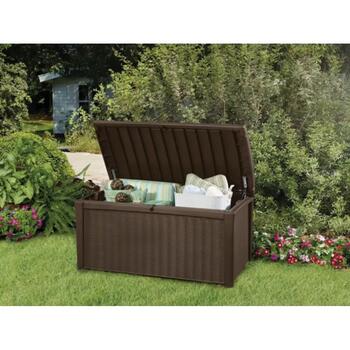 Keter Borneo Storage Box 29197731590, 416L, 129.5x70x62.5cm, коричневый, ротанг, запирается, сиденье на 2 чел. (29197731590)