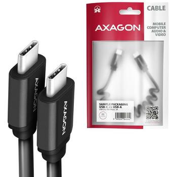 Axagon кабель USB-C к USB-C BUCM-CM10TB 0.6м 60Вт 2x USB-C мужской Черный (BUCM-CM10TB)