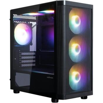 Zalman M4 SE корпус, mATX Mini-Tower, 6x120mm FRGB вентиляторы, черный (M4 SE BLACK)