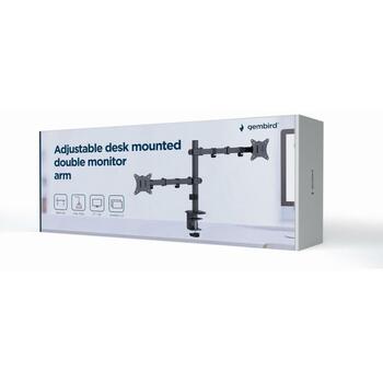 Gembird LCD монитор крепление MA-D2-03, 17-32'', 9 кг, 75 x 75 мм, 100 x 100 мм, 2 дисплея, черный (MA-D2-03)