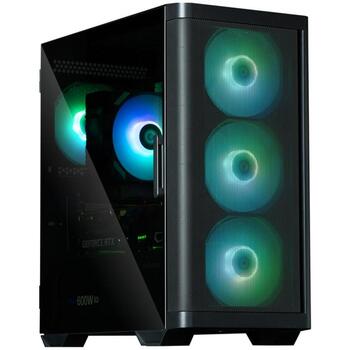 Zalman M4 ARGB x4 Black, M4 Black, 2x2,5'', 1x3,5'', 4 вентилятора, RGB, закаленное стекло, черный (M4 Black)