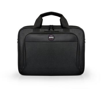 Port Designs Сумка для ноутбука HANOI II Clamshell 105065, 17.3 дюйма, полиэстер 600D, черный, съемный плечевой ремень (105065)