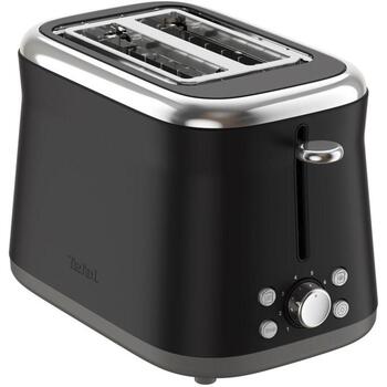 Tefal Tosteris TT7208E0, 850W, 2 šķēles, 8 apbrūnināšanas līmeņi, nerūsējošā tērauda korpuss, melns, augsta pacēlāja funkcija (TT7208E0)