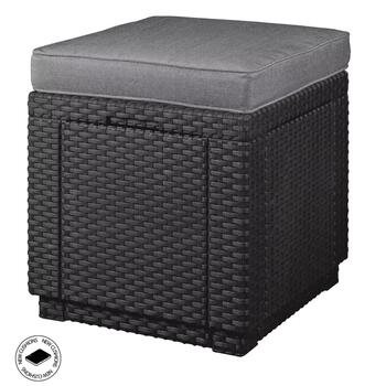 Keter Cube садовый стул/ящик для хранения с подушкой, 29192157939, 42x42x39см, серый, устойчив к УФ (29192157939)