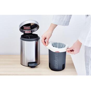 Brabantia NewIcon 112164 ведро с педалью, 3л, 16,8см, 26,4см, нержавеющая сталь, тихое закрытие, съемная корзина (112164)