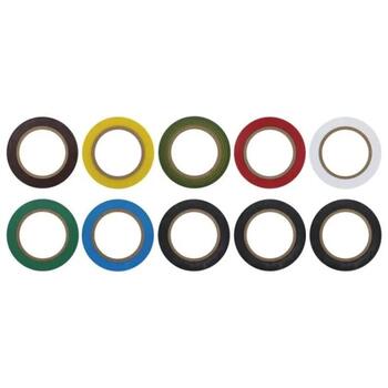 Emos PVC изоляционная лента F615992, 10 м, 15 мм, 10 шт., Устойчивость к УФ, водоотталкивающая, электрическая прочность 40 кВ/мм (F615992)