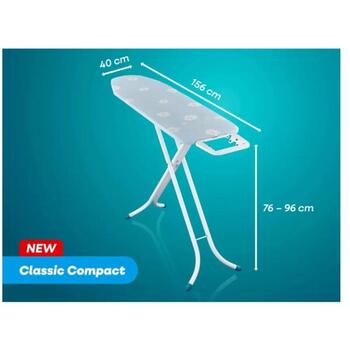 Leifheit Gludināmais dēlis Classic M Compact 1076199, 120x38cm, regulējams augstums 76-96cm, stabila uzglabāšanas virsma (1076199)