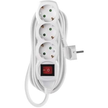 Emos Удлинитель P1325R, 5м, 3×2P+PE, PVC, 3680W, с выключателем, защита от детей (P1325R)