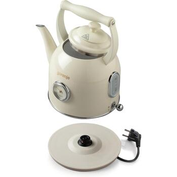 Gorenje Чайник K17CLIN, 2000 W, 1.7 L, Пластик/Металл, 360° вращающаяся база, Бежевый (K17CLIN)