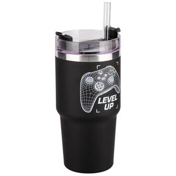 Paladone XBOX Gamer Cup PP14597XB, 0.6l, metāls, melns, 3 dzeršanas režīmi, izolēta, mīksts pieskāriens (PP14597XB)