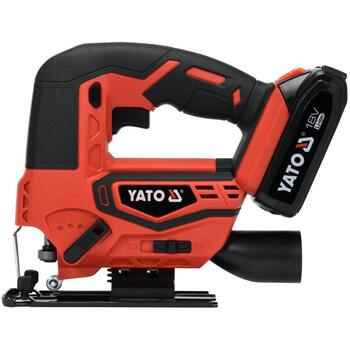Yato akumulatora figūrzāģis YT-82822, 18V, 0-2500 min⁻¹, 2000mAh, Li-Ion, 50mm, 5mm, 10mm, 45˚, T tips, 1x2Ah, lādētājs (YT-82822)