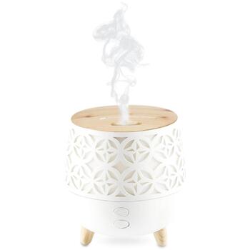 Rio Aroma eļļas difuzors DHTA-EU/1,2, 120ml, 5W, 15m², automātiska izslēgšanās, LED gaismas, balta/koka (DHTA-EU/1,2)