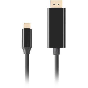 Lanberg USB-C uz DisplayPort kabelis CA-CMDP-10CU-0030-BK, 3 m, 4K(3840 x 2160), HDR atbalsts, 21,6 Gbit/s (CA-CMDP-10CU-0030-BK)