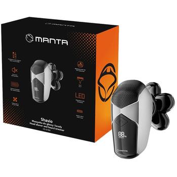 Manta Matu un bārdas trimmeris HS-01BK, 5 uzgaļi, IPX7, USB-C, 3 garuma iestatījumi, 90min uzlāde, 90min darbība (HS-01BK)