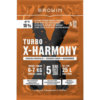 Browin Turbo X-Harmony 403203, 138г, 25л, 18%, 5-7 дней, активные сухие дрожжи с питательными веществами (403203)