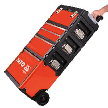 Yato Instrumentu kaste YT-09101, 520x320x720 mm, 3 moduļi, 4 atvilktnes, 2 riteņi, alumīnija rokturis, PP un tērauds, 20 kg, 5 kg (YT-09101)