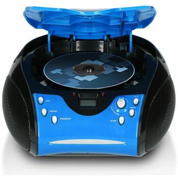 Lenco SCD-24 Blue/Black CD-магнитола, FM-радио, 2x2W, 3.5mm разъем для наушников, ЖК-дисплей, 20 станций, ручка (SCD-24 Blue/Black)