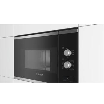 Встраиваемая микроволновая печь с объёмом 20 л и мощностью 800 Вт BFL520MS0 Нержавеющая сталь/Чёрный Bosch (BFL520MS0)